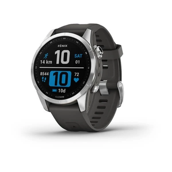 Garmin Fenix 7S Silver Med Grafitarmband 3 Garmin Fenix 7S Silver Med Grafitarmband