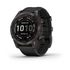 Garmin Fenix 7 Sapphire Solar, Svart Titan Med Diamantliknande Kol Och Svart Armband